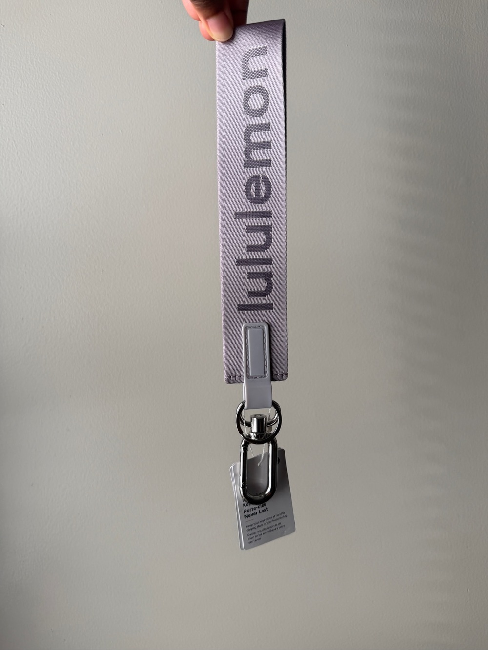 Lululemon never lost key chain